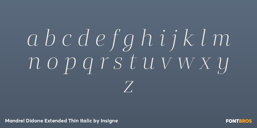 Mandrel Didone Extended Thin Italic Font Poster #1
