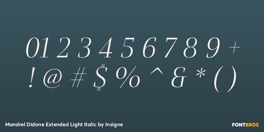 Mandrel Didone Extended Light Italic Font Poster #1