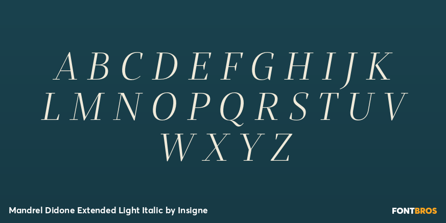 Mandrel Didone Extended Light Italic Font Poster #1