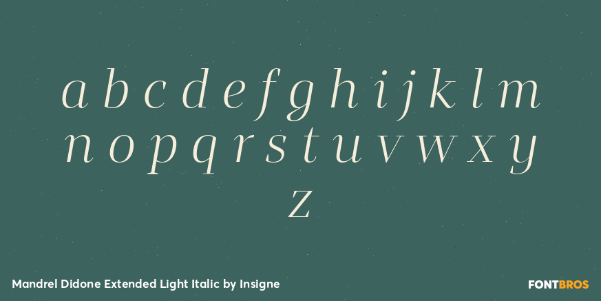 Mandrel Didone Extended Light Italic Font Poster #1