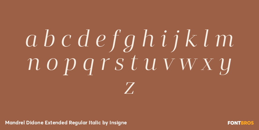 Mandrel Didone Extended Regular Italic Font Poster #3