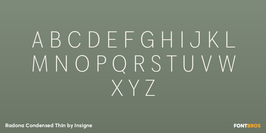 Radona Condensed Thin Font Poster #1