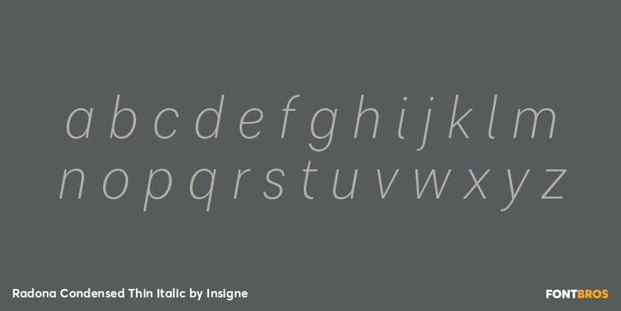 Radona Condensed Thin Italic Font Poster #3