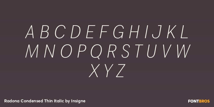 Radona Condensed Thin Italic Font Poster #1