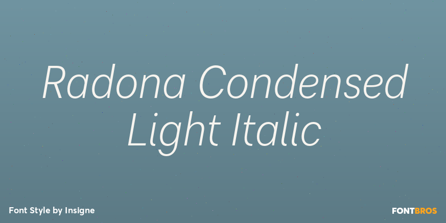 Radona Condensed Light Italic Font Poster #1
