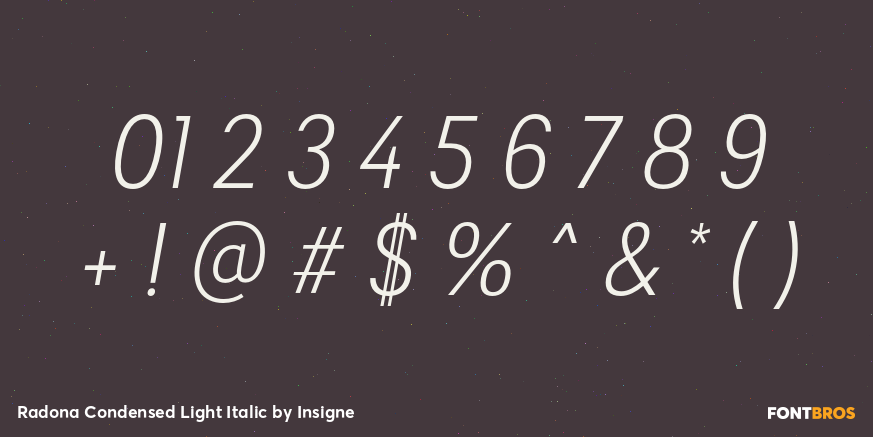 Radona Condensed Light Italic Font Poster #1
