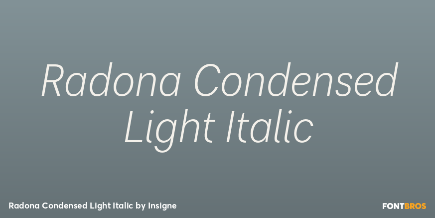 Radona Condensed Light Italic Font Poster #1