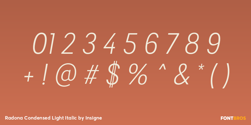 Radona Condensed Light Italic Font Poster #4
