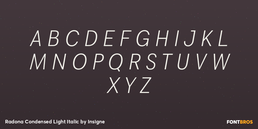 Radona Condensed Light Italic Font Poster #1