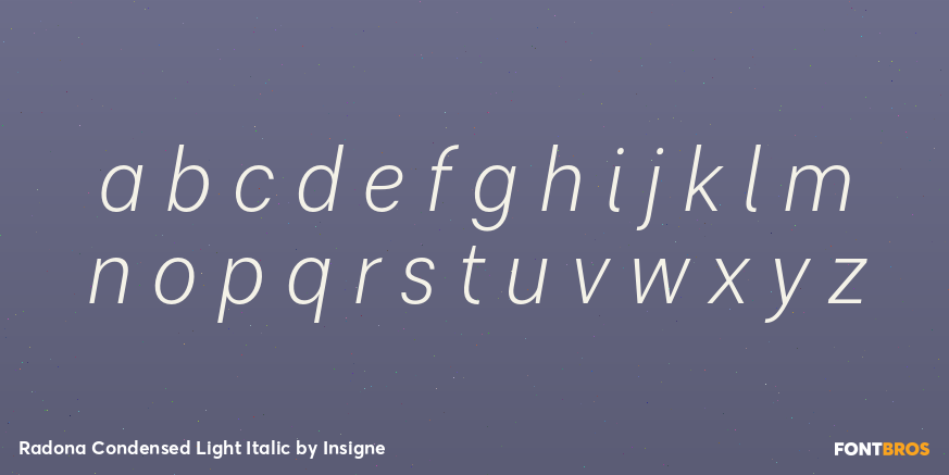 Radona Condensed Light Italic Font Poster #1
