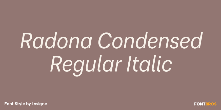 Radona Condensed Regular Italic Font Poster #1