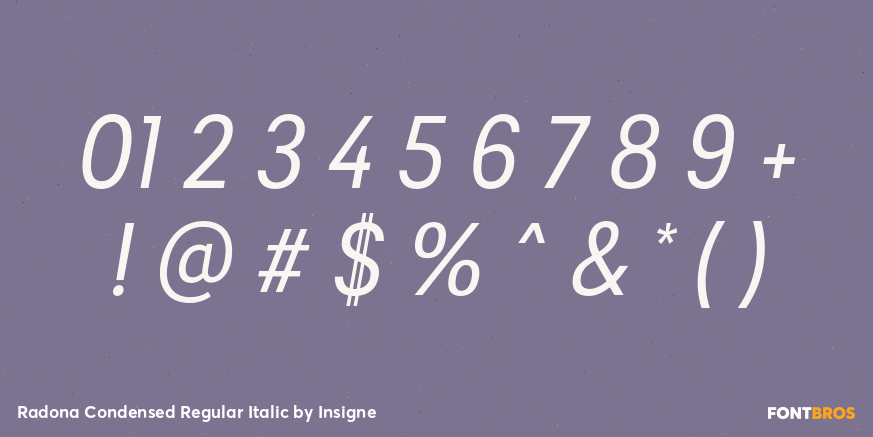 Radona Condensed Regular Italic Font Poster #1
