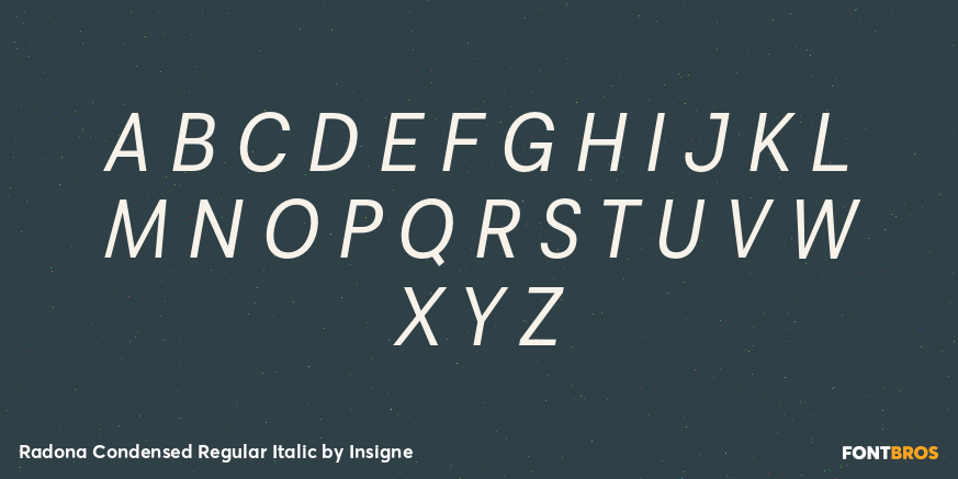 Radona Condensed Regular Italic Font Poster #1