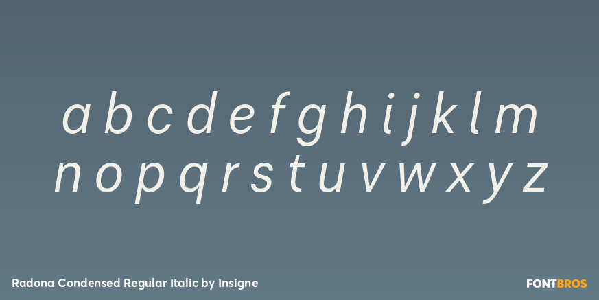 Radona Condensed Regular Italic Font Poster #1