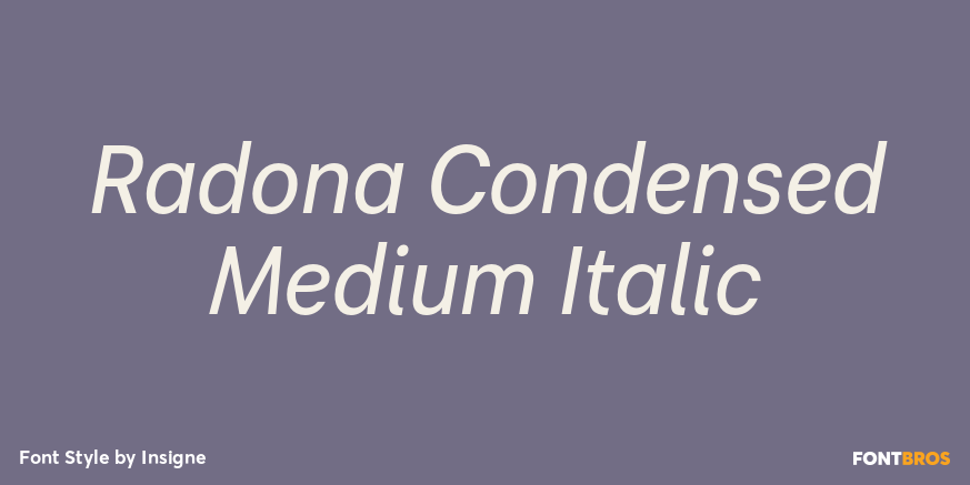 Radona Condensed Medium Italic Font Poster #1