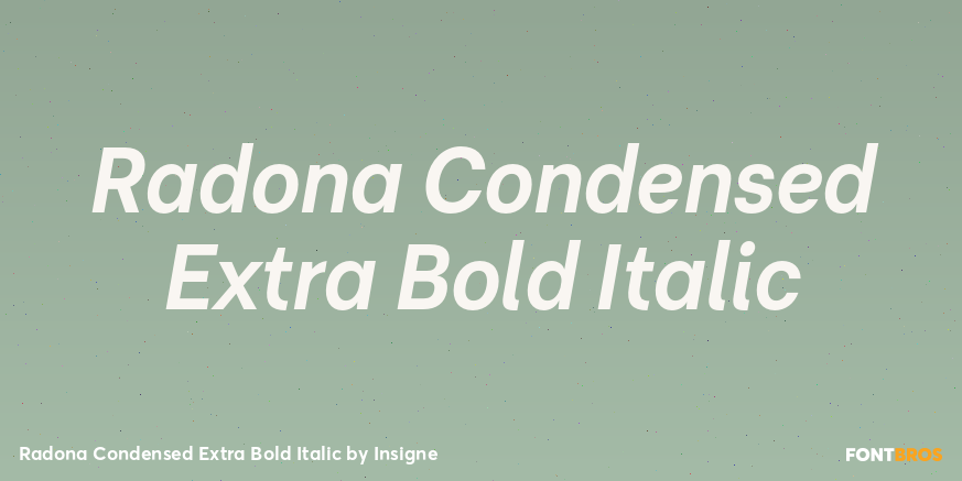 Radona Condensed Extra Bold Italic Font Poster #1