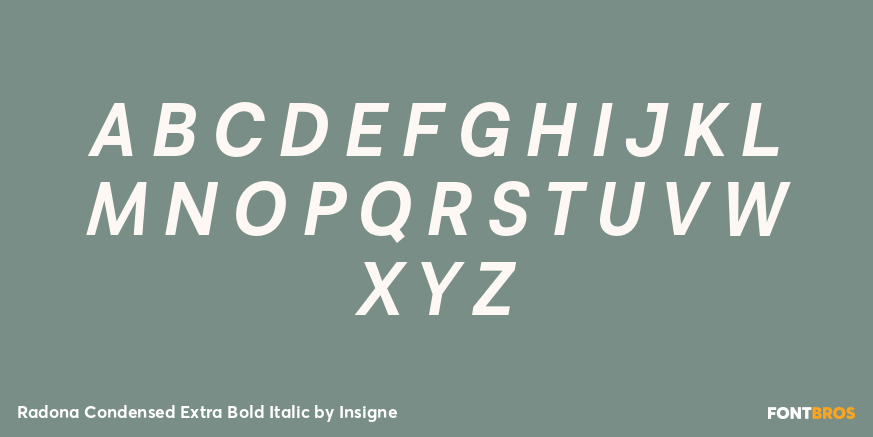 Radona Condensed Extra Bold Italic Font Poster #2