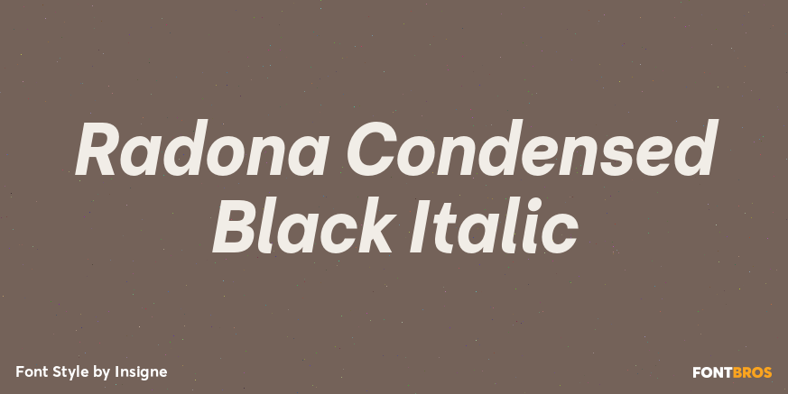 Radona Condensed Black Italic Font Poster #1