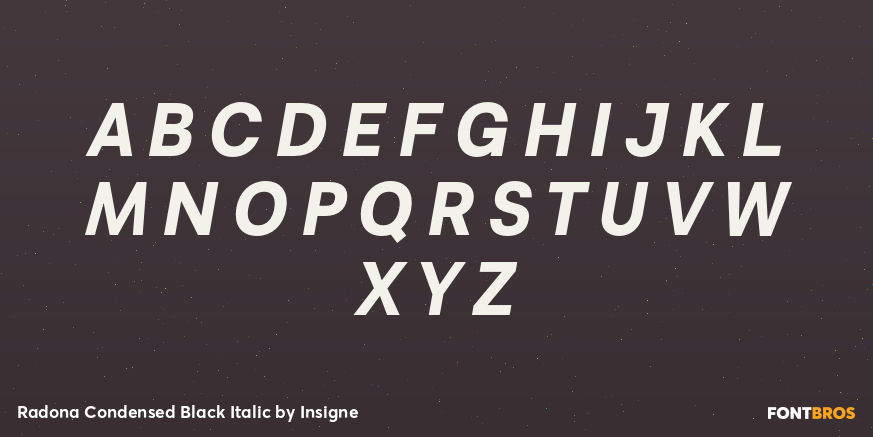 Radona Condensed Black Italic Font Poster #1