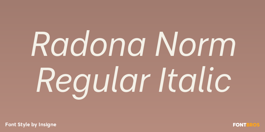 Radona Norm Regular Italic Font Poster #1