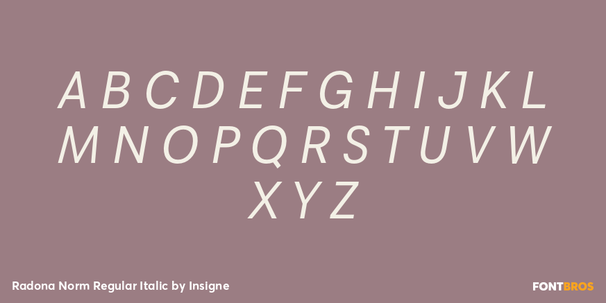 Radona Norm Regular Italic Font Poster #1