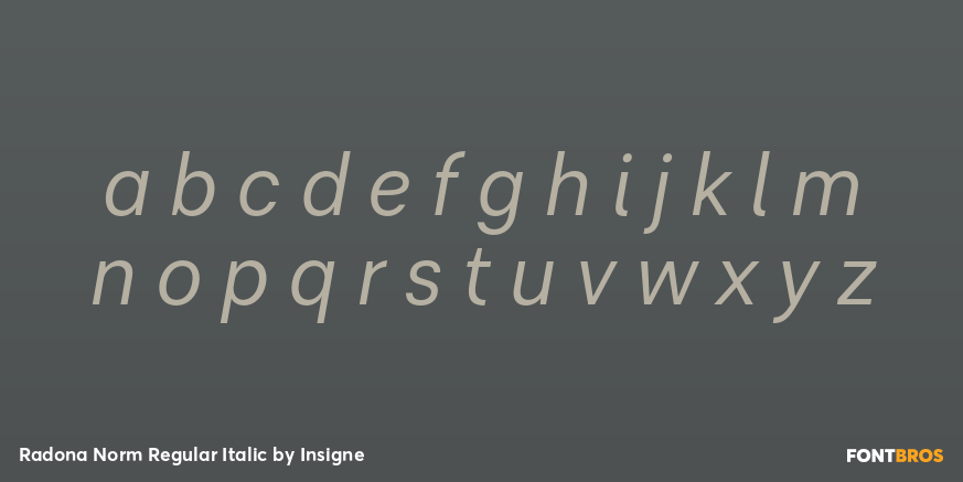 Radona Norm Regular Italic Font Poster #1