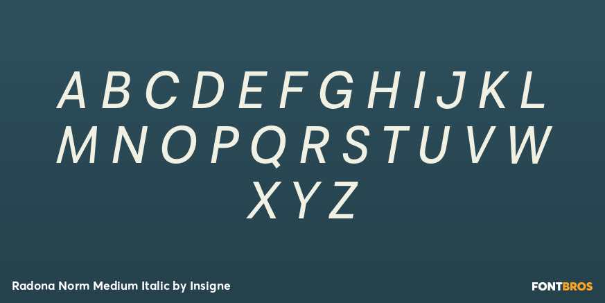 Radona Norm Medium Italic Font Poster #1