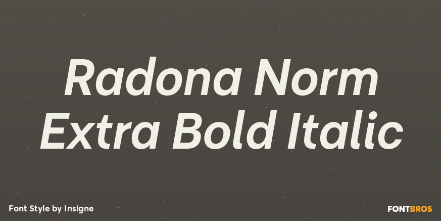 Radona Norm Extra Bold Italic Poster