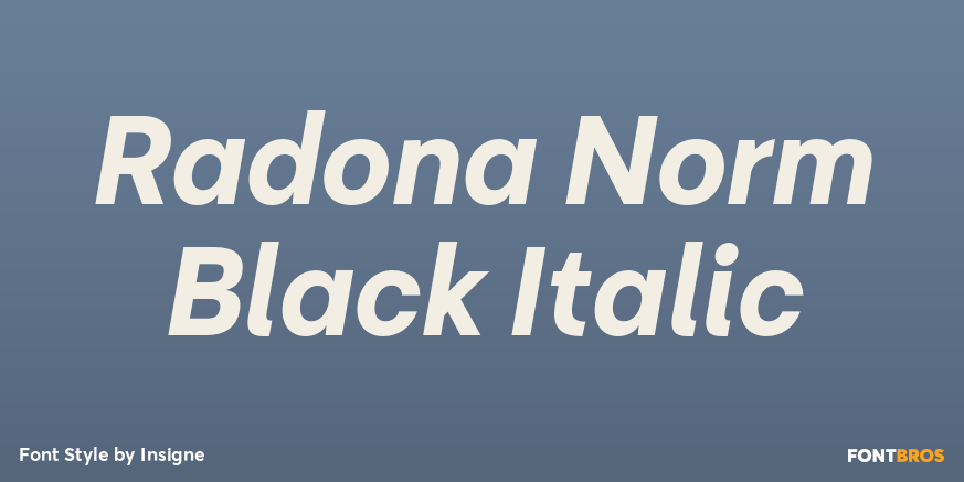 Radona Norm Black Italic Poster