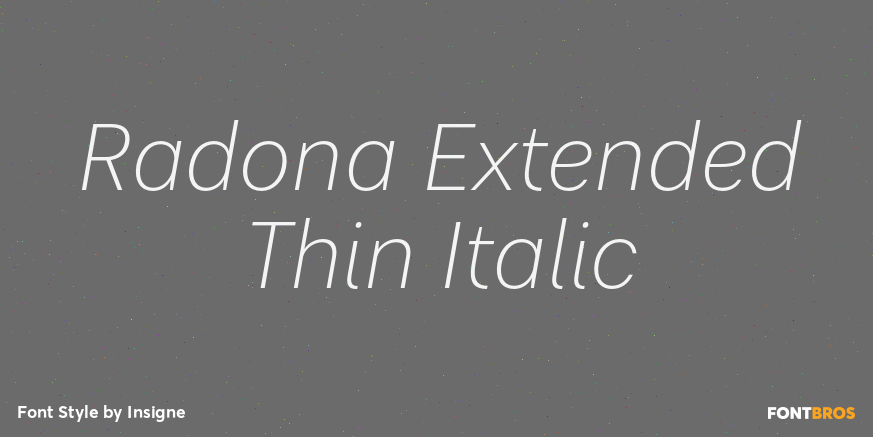 Radona Extended Thin Italic Poster
