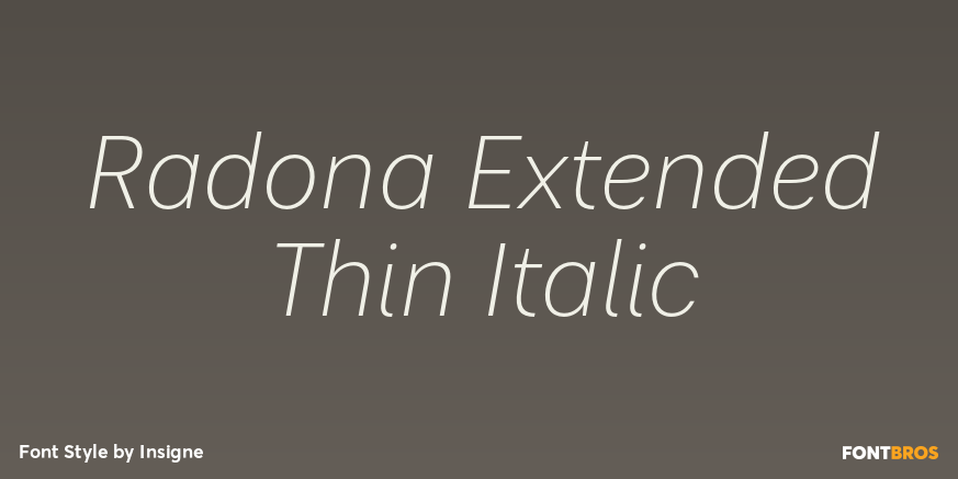 Radona Extended Thin Italic Font Poster #1