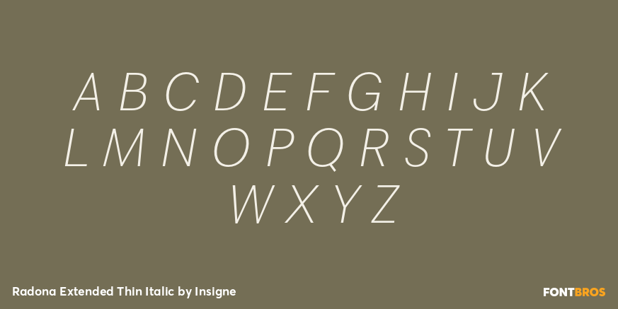Radona Extended Thin Italic Font Poster #2