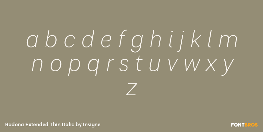 Radona Extended Thin Italic Font Poster #3