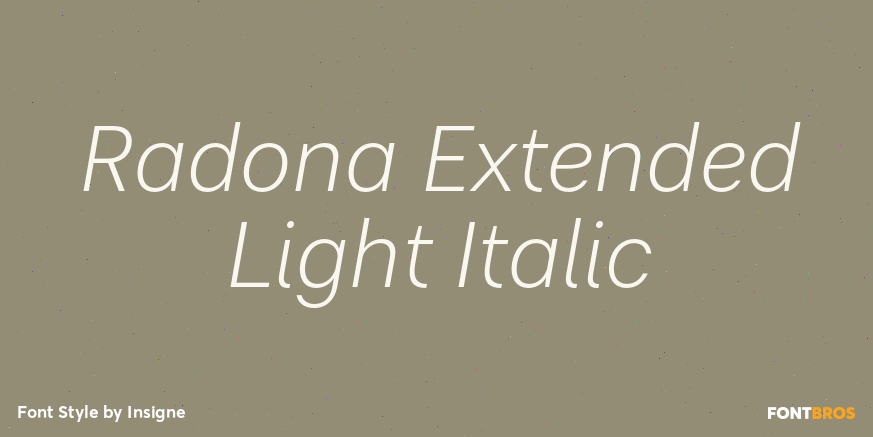 Radona Extended Light Italic Poster