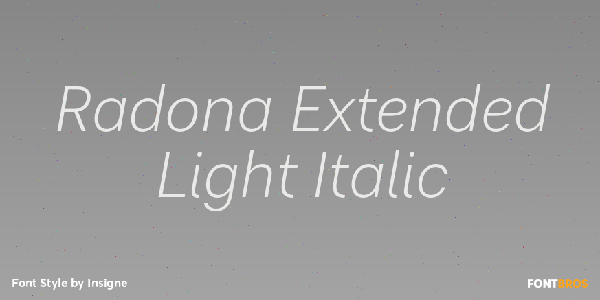Radona Extended Light Italic Font Poster #1