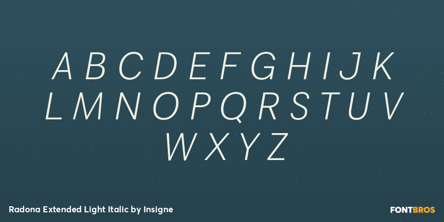 Radona Extended Light Italic Font Poster #2