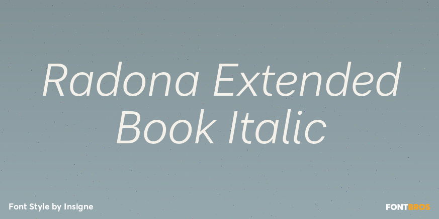Radona Extended Book Italic Poster