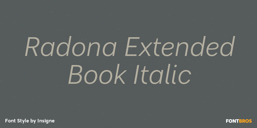 Radona Extended Book Italic Poster