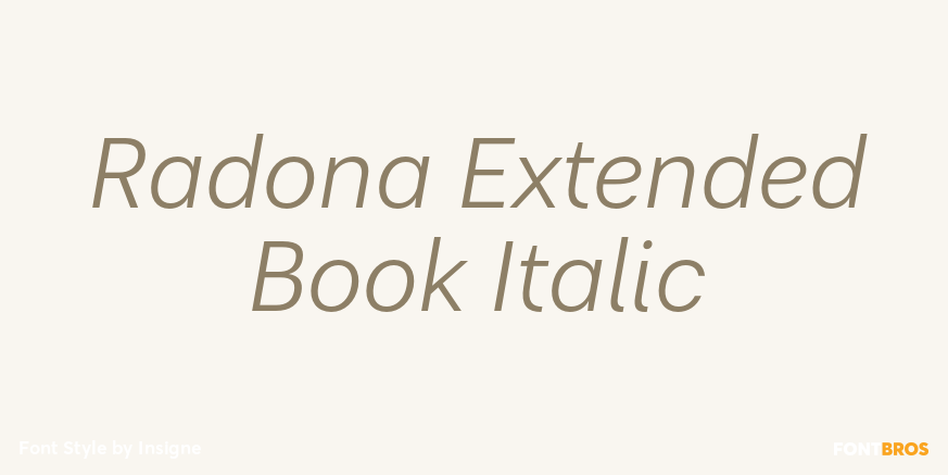 Radona Extended Book Italic Poster