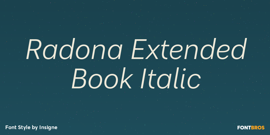 Radona Extended Book Italic Poster