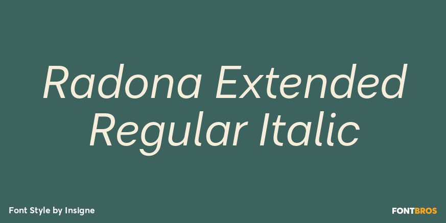 Radona Extended Regular Italic Font Poster #1