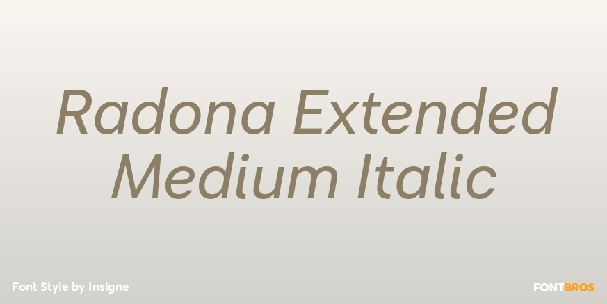 Radona Extended Medium Italic Poster