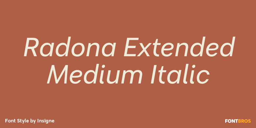 Radona Extended Medium Italic Poster