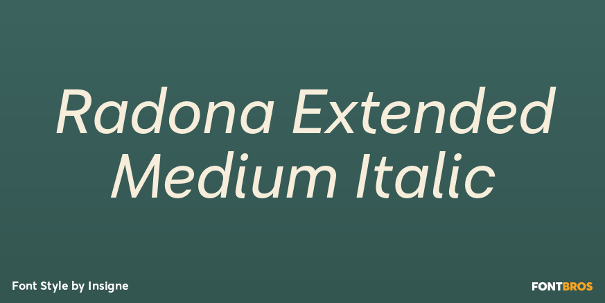 Radona Extended Medium Italic Poster