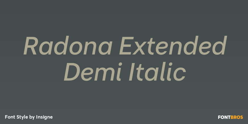 Radona Extended Demi Italic Poster