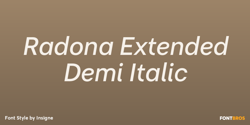 Radona Extended Demi Italic Poster