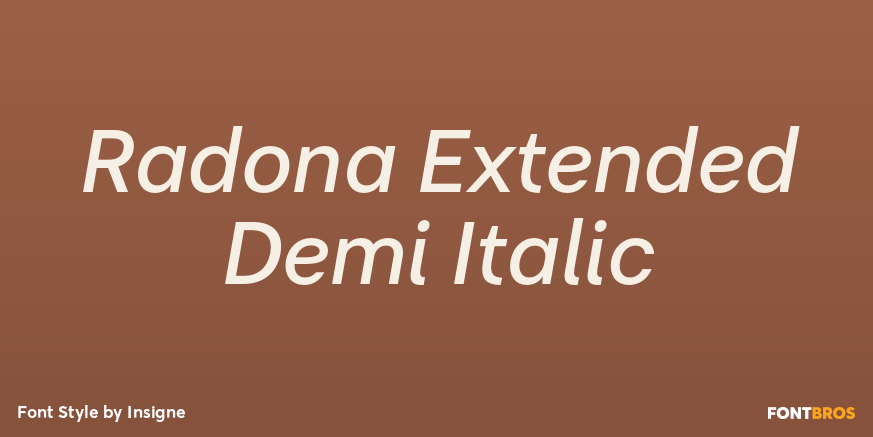 Radona Extended Demi Italic Poster