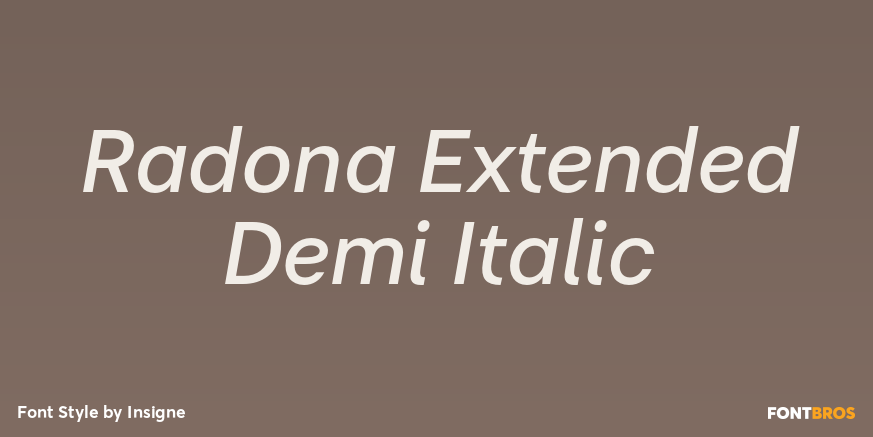 Radona Extended Demi Italic Poster