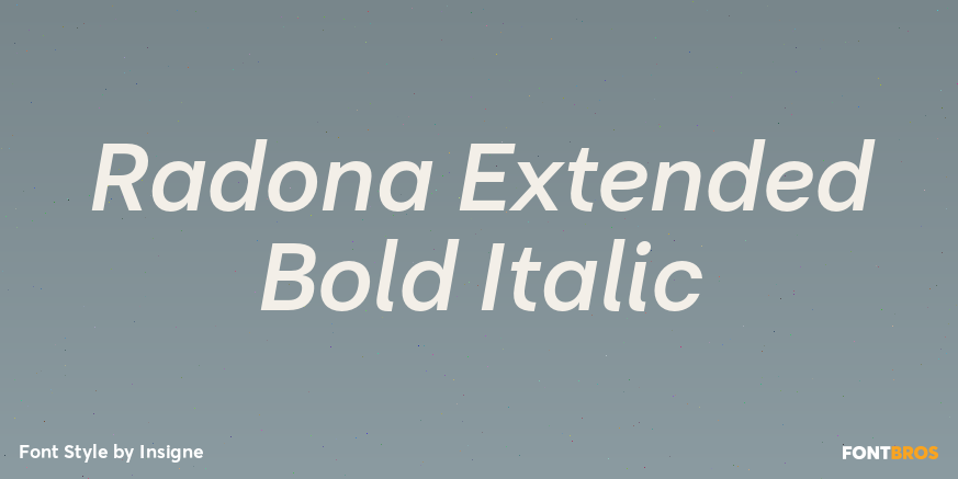 Radona Extended Bold Italic Poster