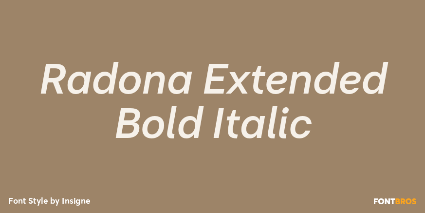 Radona Extended Bold Italic Poster